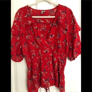 ASOS sz 20 floral ruffle blouse